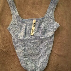 PINK Victoria's Secret Blue Lace Tank Top